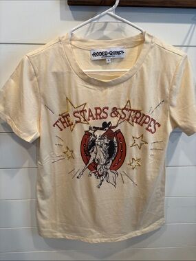 Rodeo Quincy Women's 'The Stars & Stripes' Short Sleeve Tee - Cream